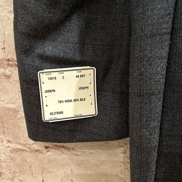 Jos A Bank Sport Coat Blazer 40 S Joseph Windowpane Check Wool Silk Navy NEW - Picture 6 of 6